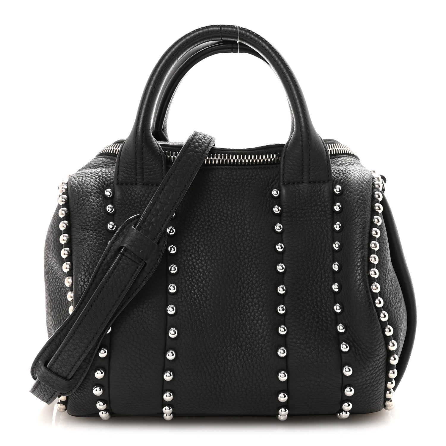 Calfskin Studded Rockie Matte Black Rhodium Hardware