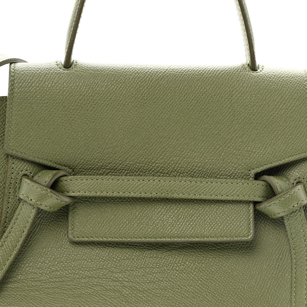 Grained Calfskin Nano Belt Bag Army Green