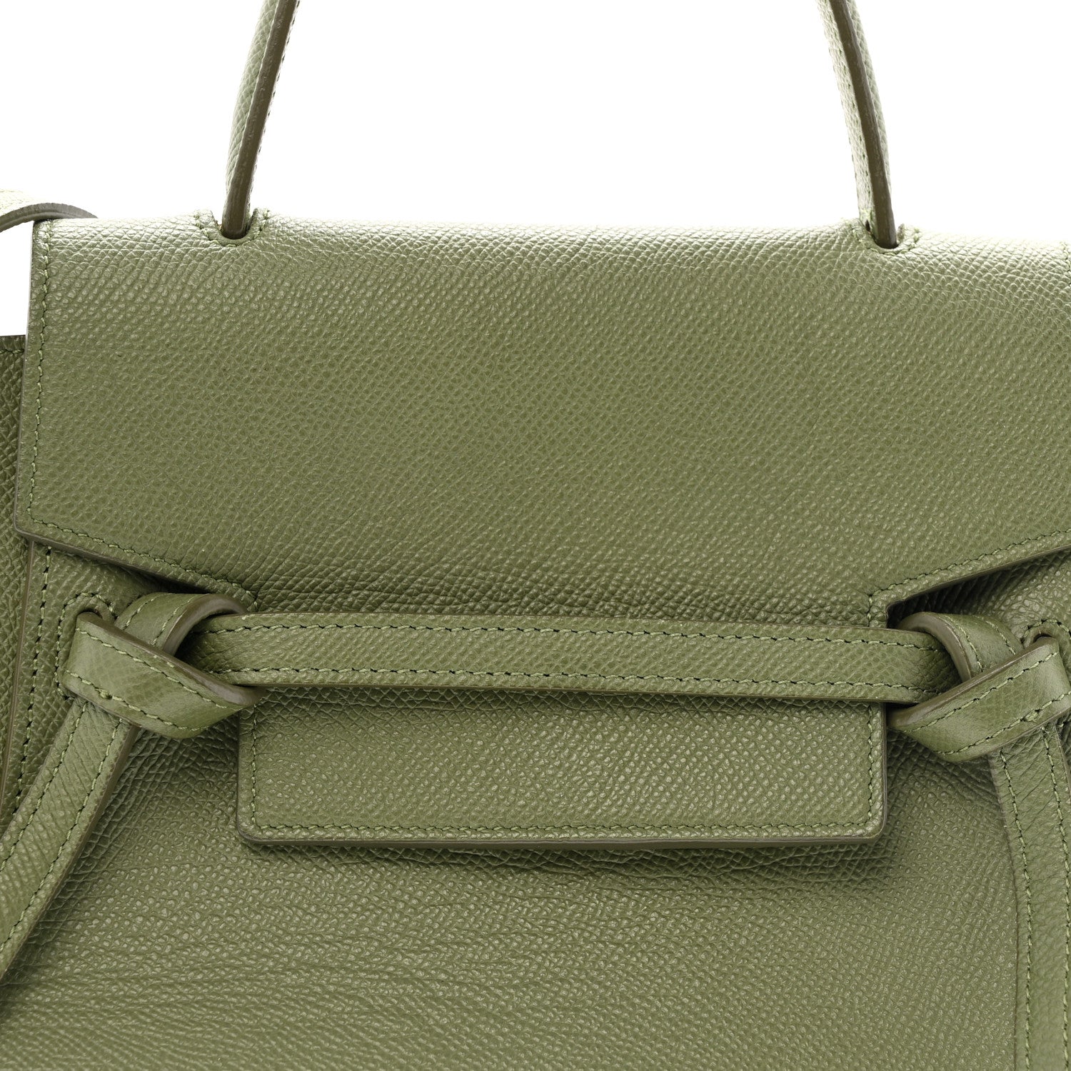 Grained Calfskin Nano Belt Bag Army Green