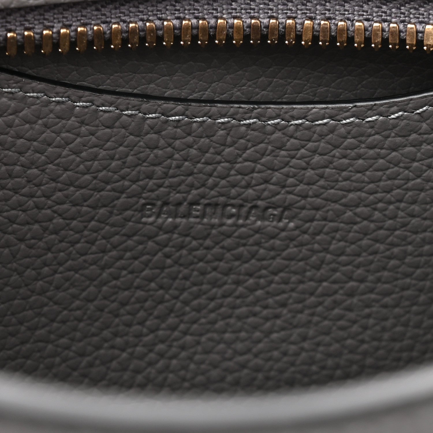 Grained Calfskin Neo Classic Gold Hardware Mini City Dark Grey