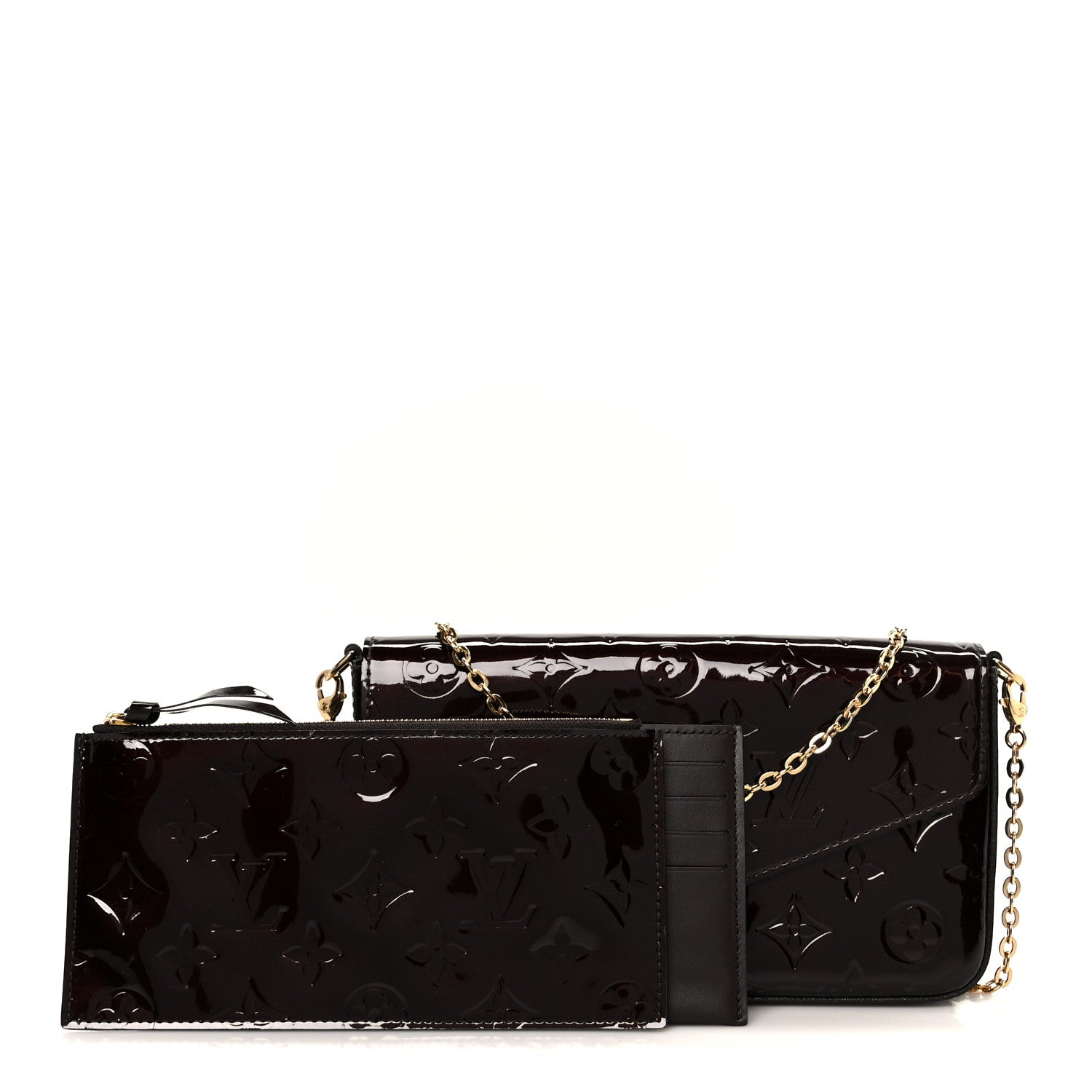 Vernis Pochette Felicie Chain Wallet Amarante