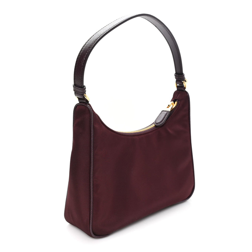 Tessuto Nylon Saffiano Mini Re-Edition 2005 Bag Bordeaux