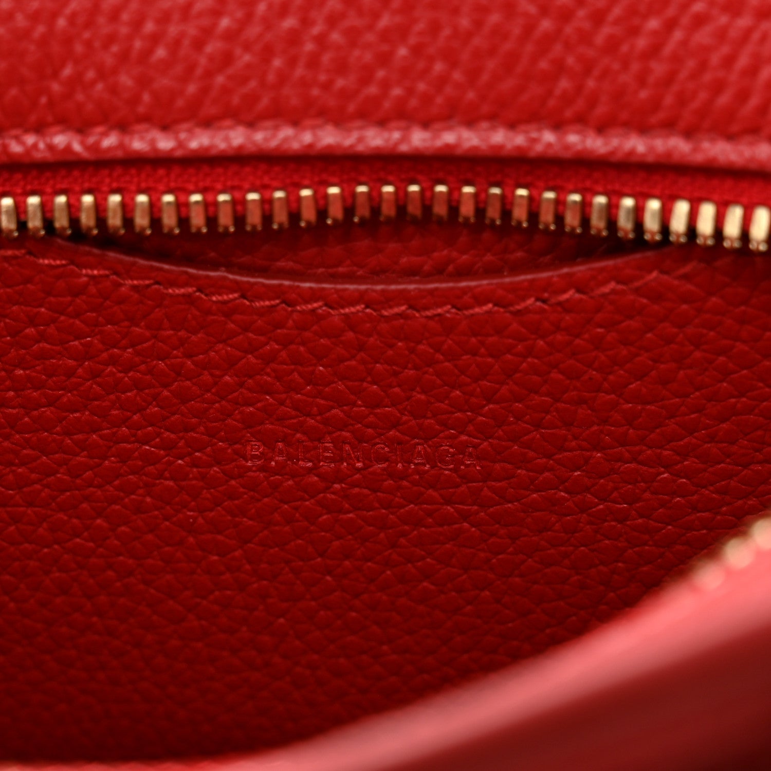 Grained Calfskin Neo Classic Gold Hardware Nano City Crossbody Medium Red