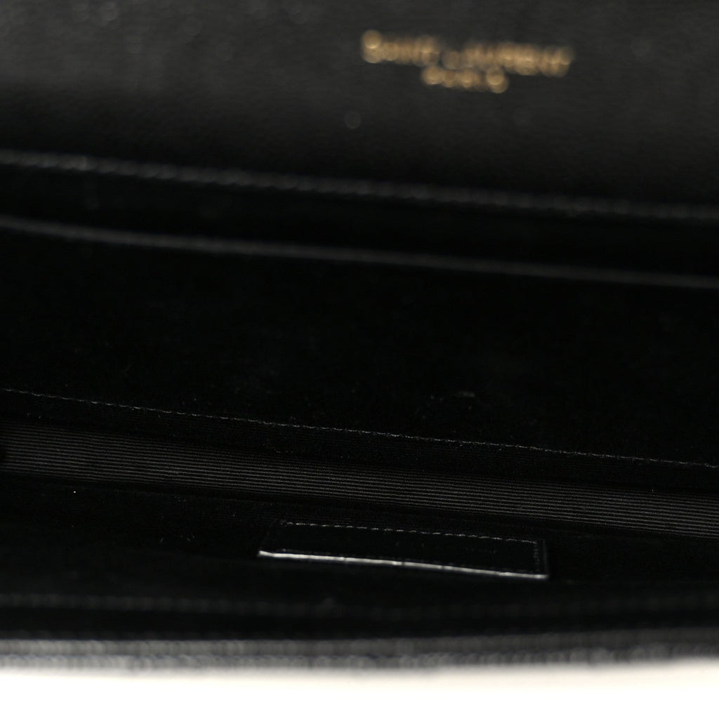 Grain De Poudre Textured Mixed Matelasse Triquilt Monogram Clutch Black