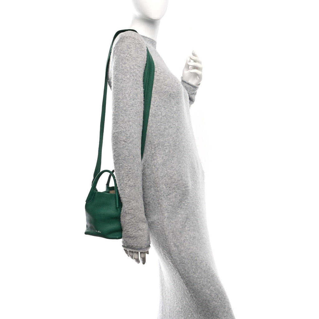 Grained Calfskin Micro Bale Bag Forest Leaves