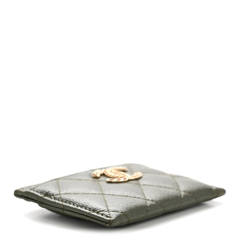 Caviar Quilted Multi Chain  Holder Khaki
