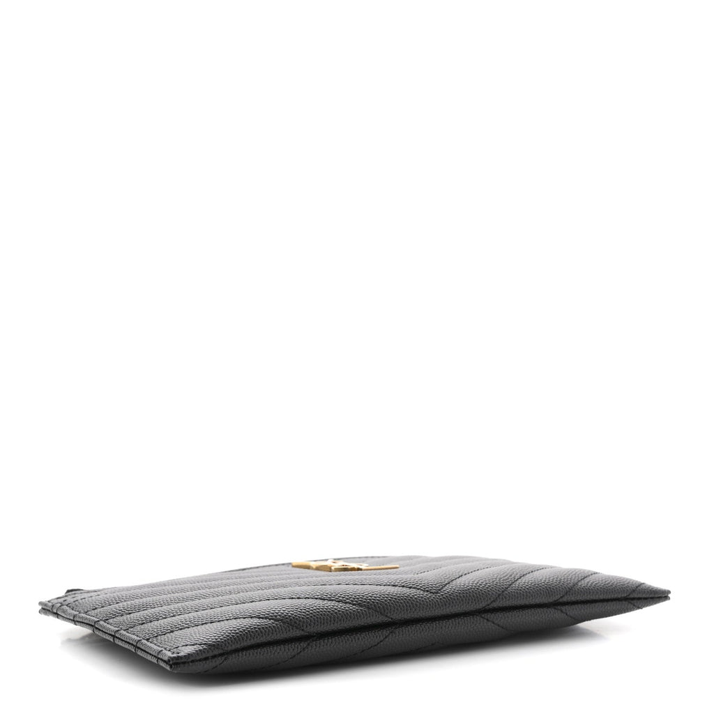 Grain De Poudre Chevron Monogram Bill Pouch Black