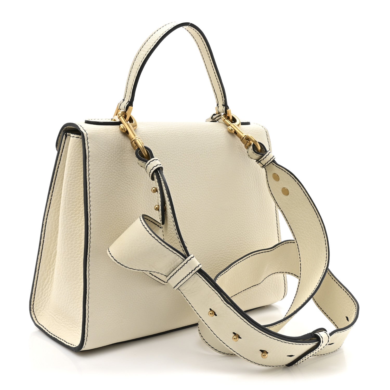 Calfskin Dioraddict Top Handle White