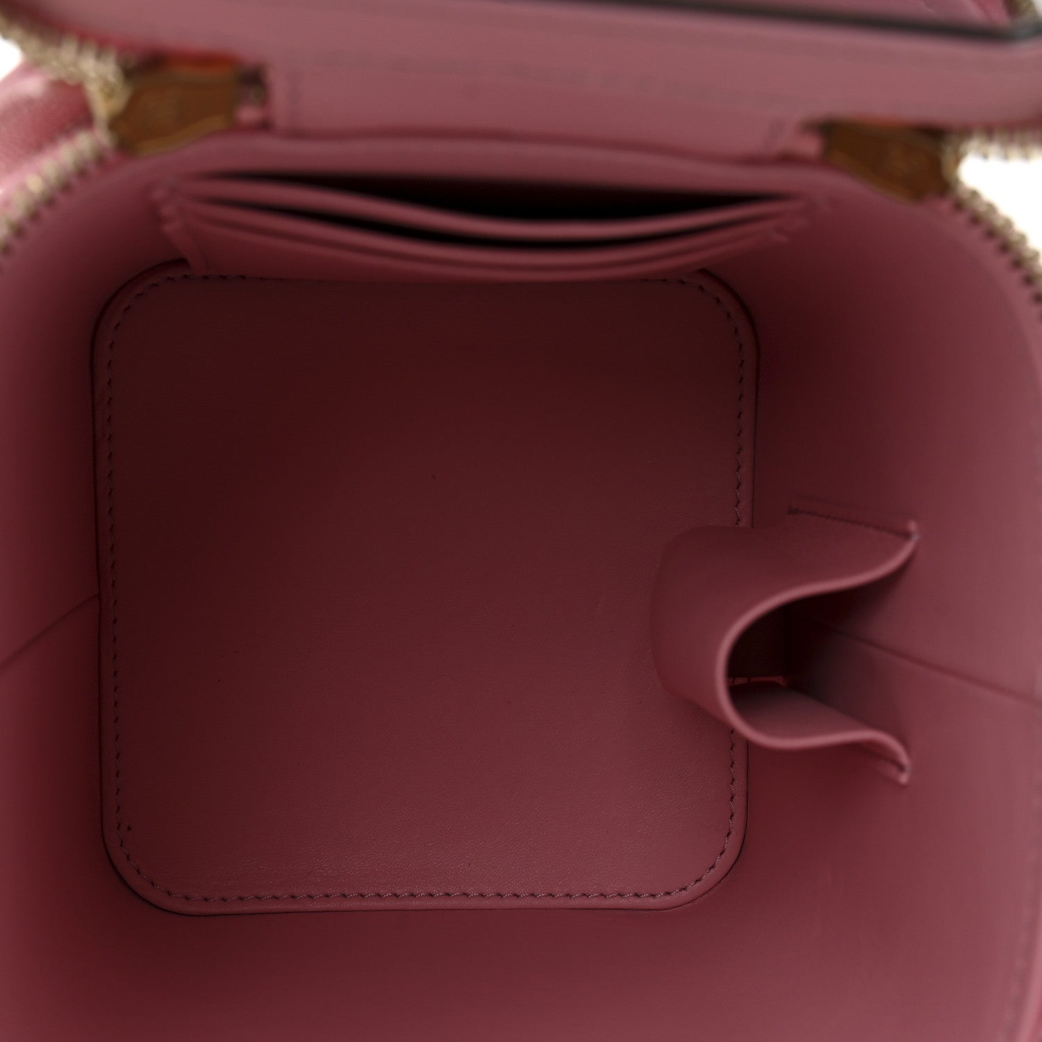 Caviar Quilted Tiny CC Vanity Case With Chain Pink