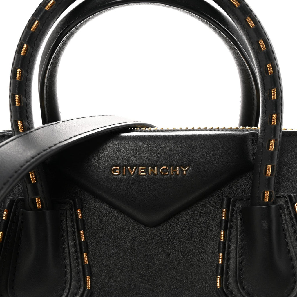 Calfskin Chain Detail Small Antigona Black