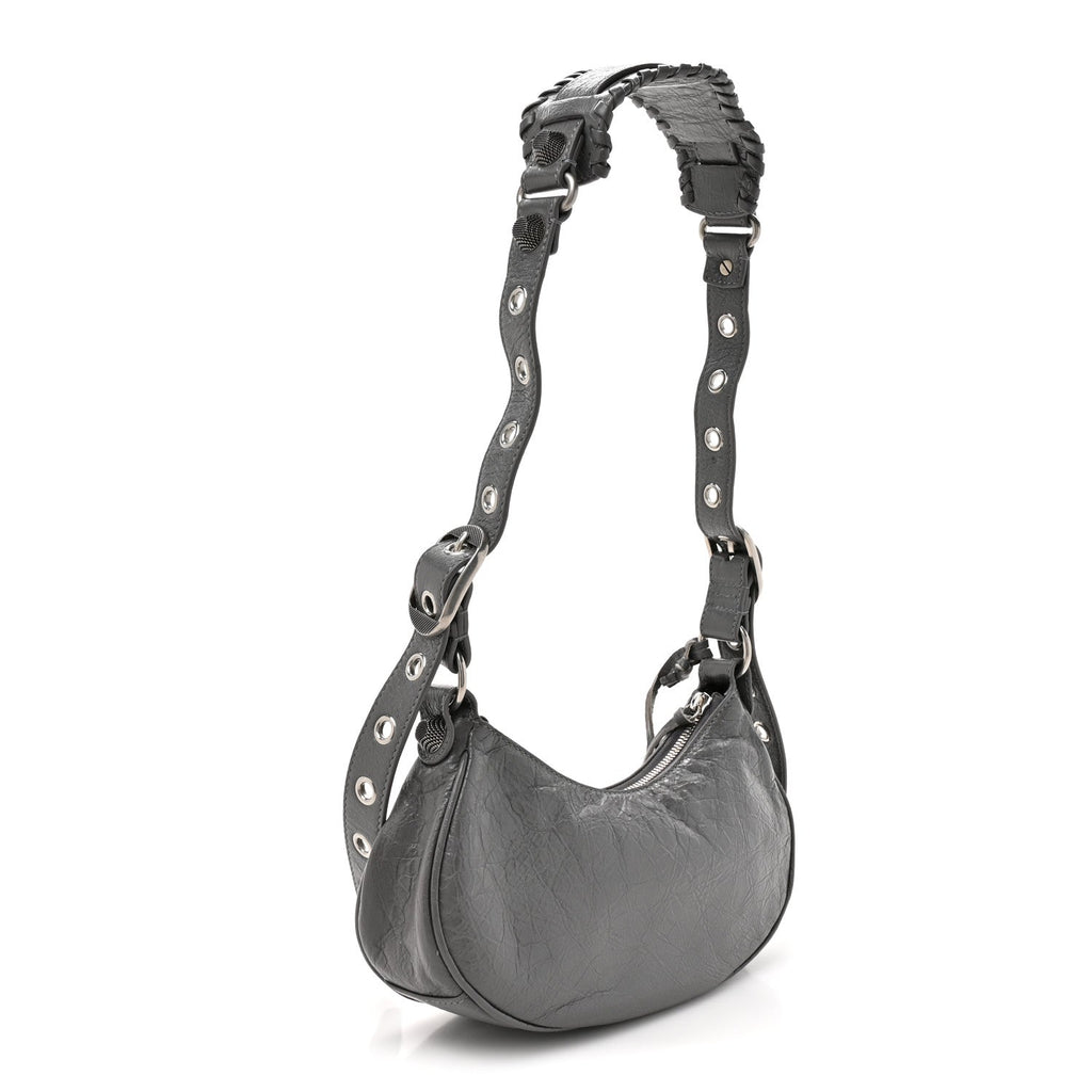 Agneau Arena Le Cagole Shoulder Bag XS Dark Grey