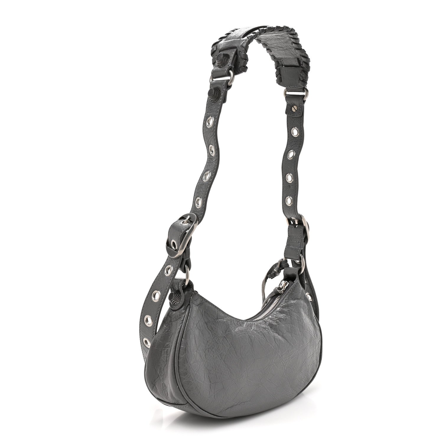 Agneau Arena Le Cagole Shoulder Bag XS Dark Grey