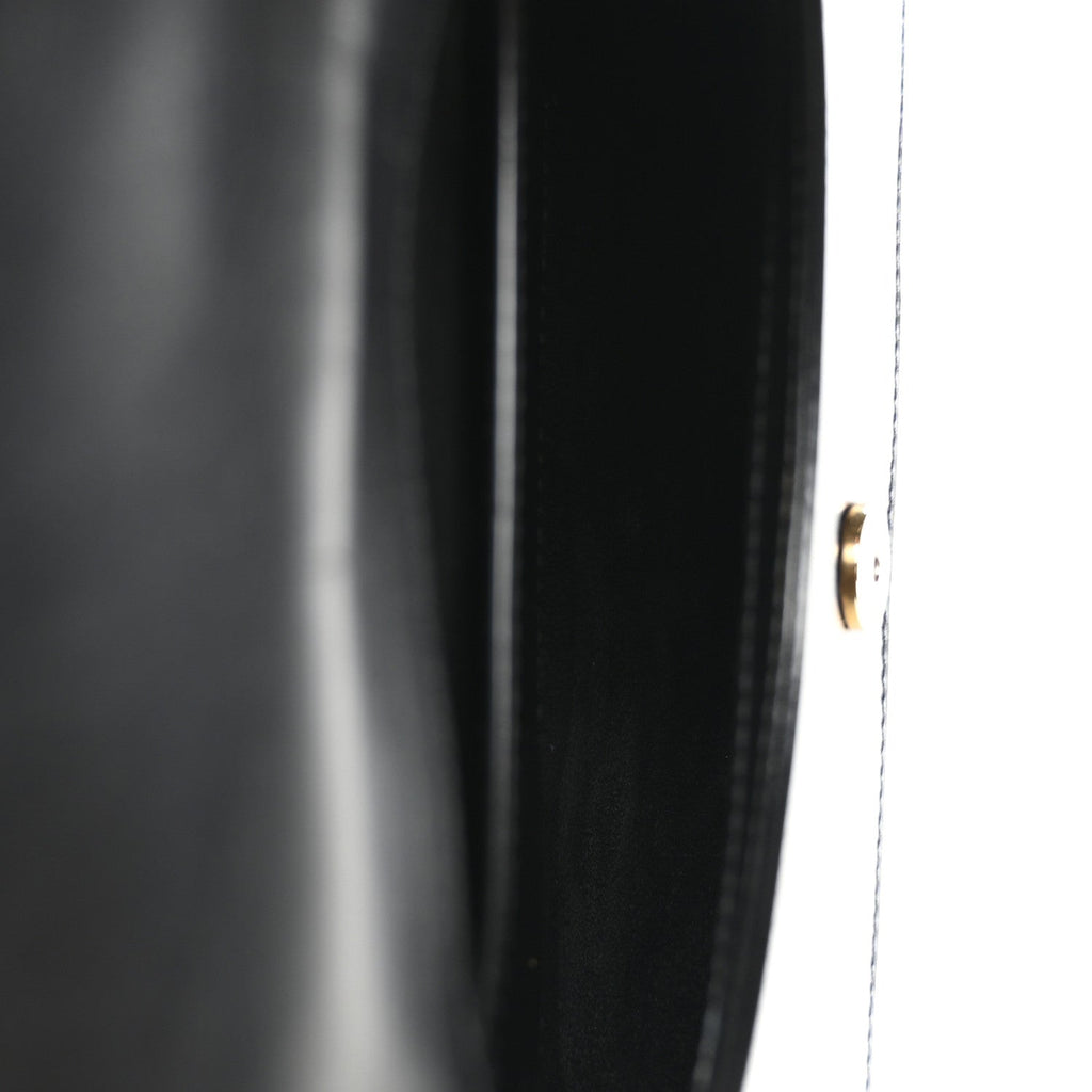 Box Calfskin Mini Voltaire Top Handle Bag Black