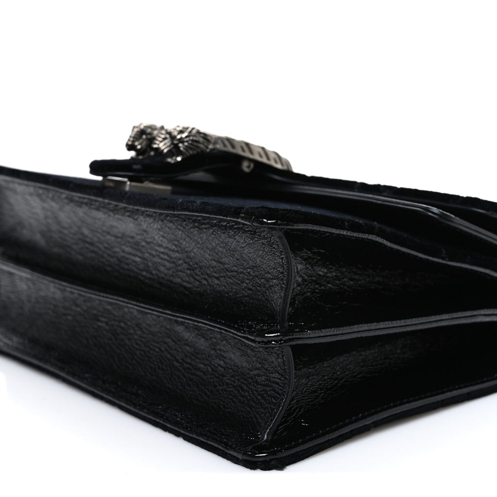 Velvet GG Monogram Small Dionysus Shoulder Bag Black