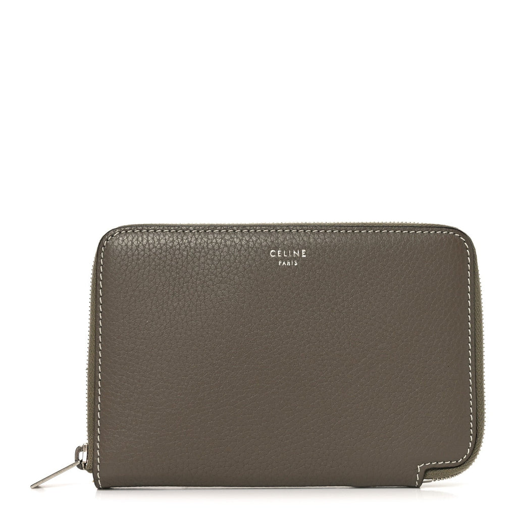 Drummed Calfskin Medium Zip Around Multifunction Wallet Souris