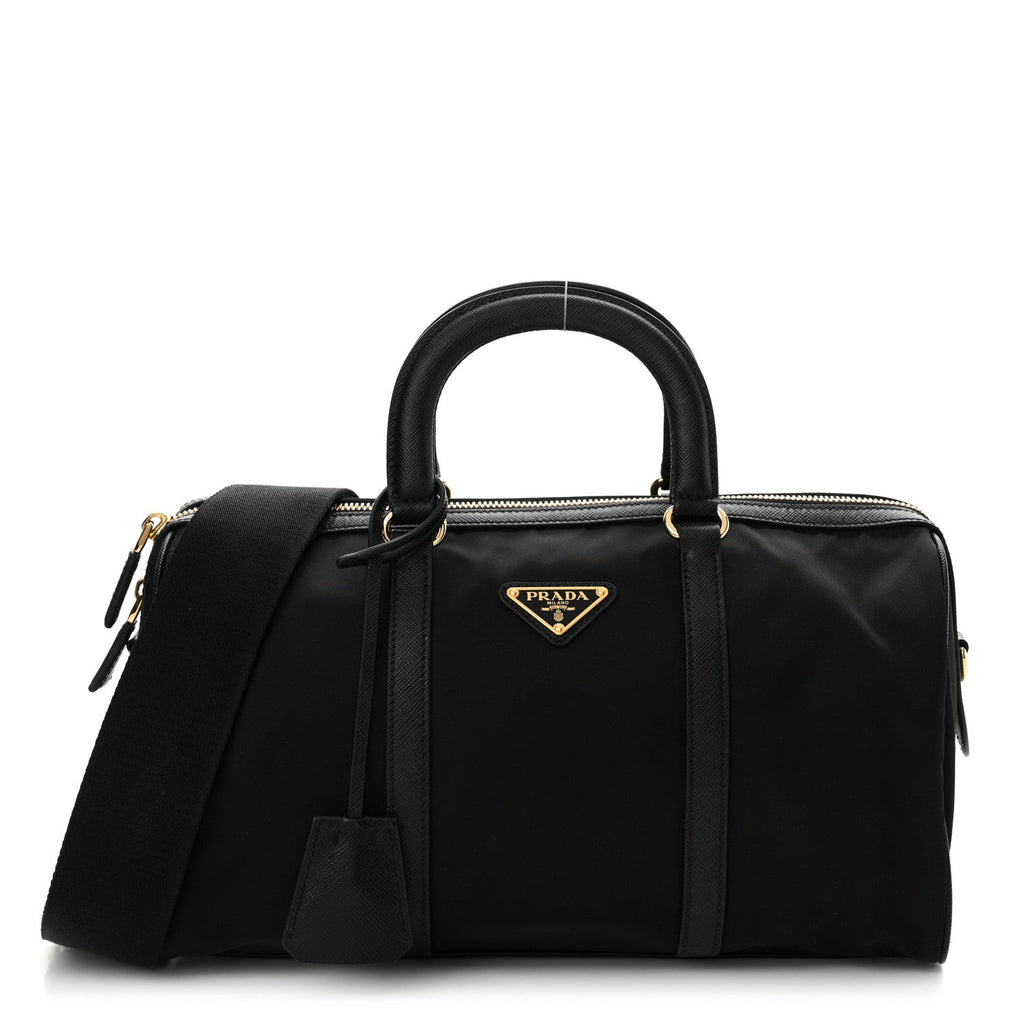 Re-Nylon Saffiano Medium Re-Edition 1978 Top Handle Bag Black