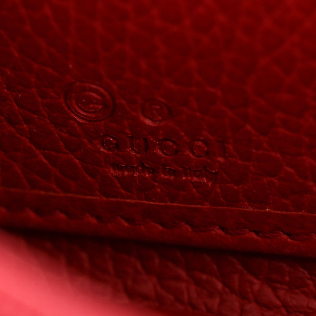 Dollar Calfskin GG Zip Around Wallet Red
