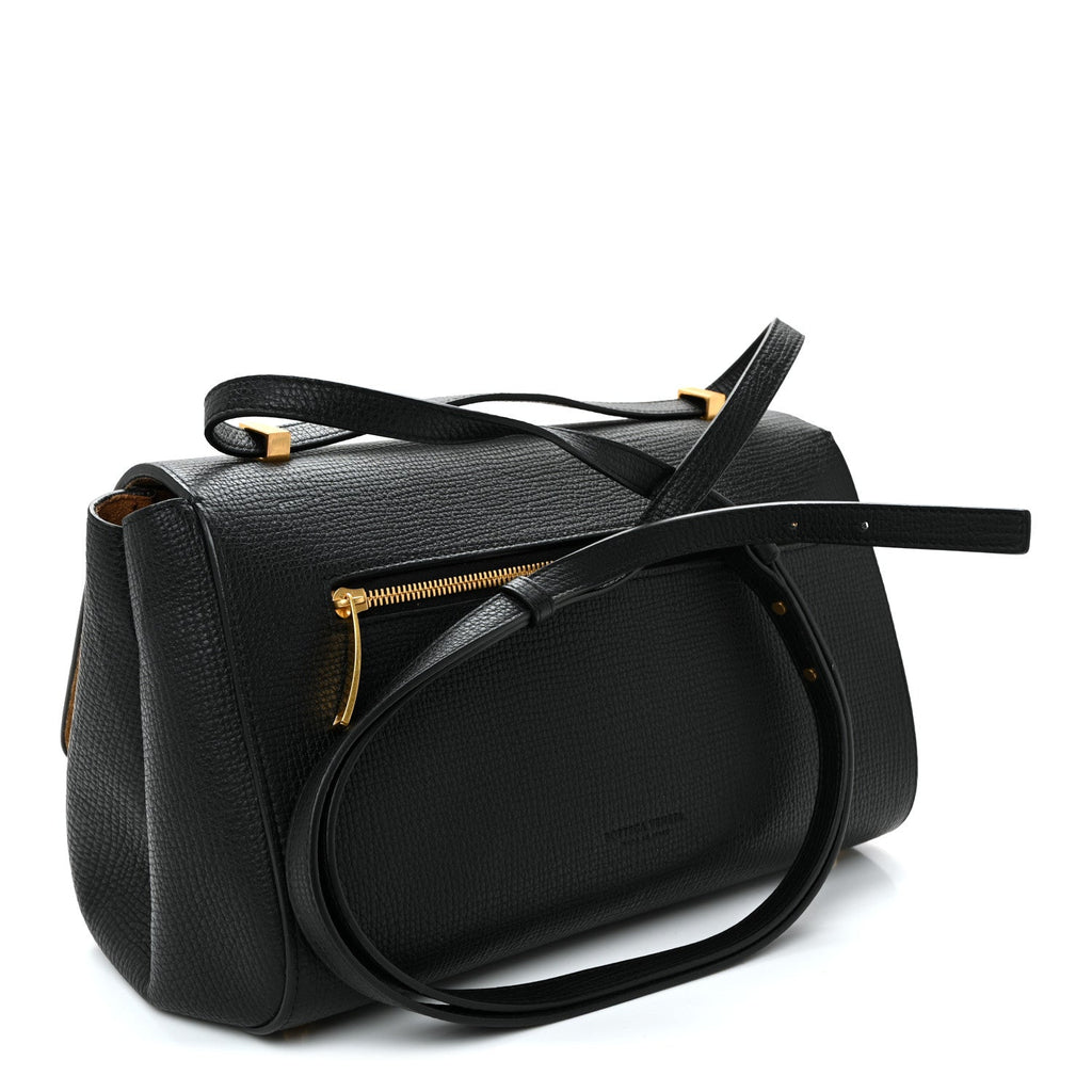 Textured Calfskin Small BV Angle Shoulder Bag Black