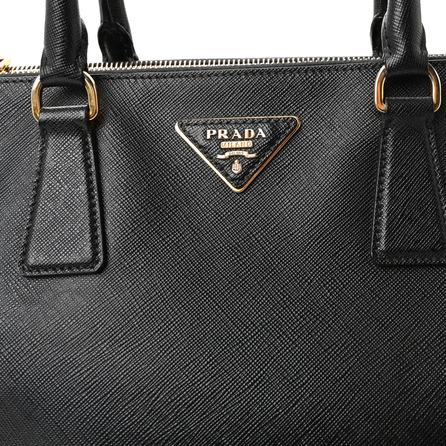 Saffiano Lux Large Galleria Double Zip Tote Black
