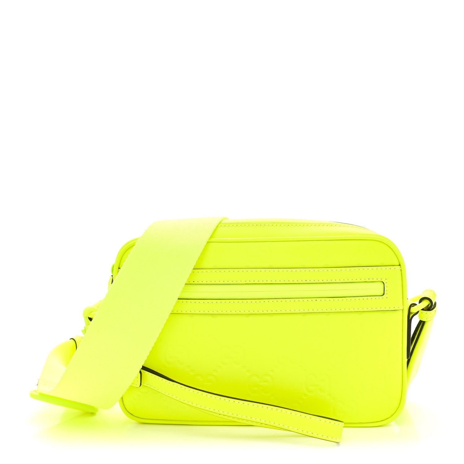 Rubber Effect Monogram GG Crossbody Bag Fluorescent Yellow