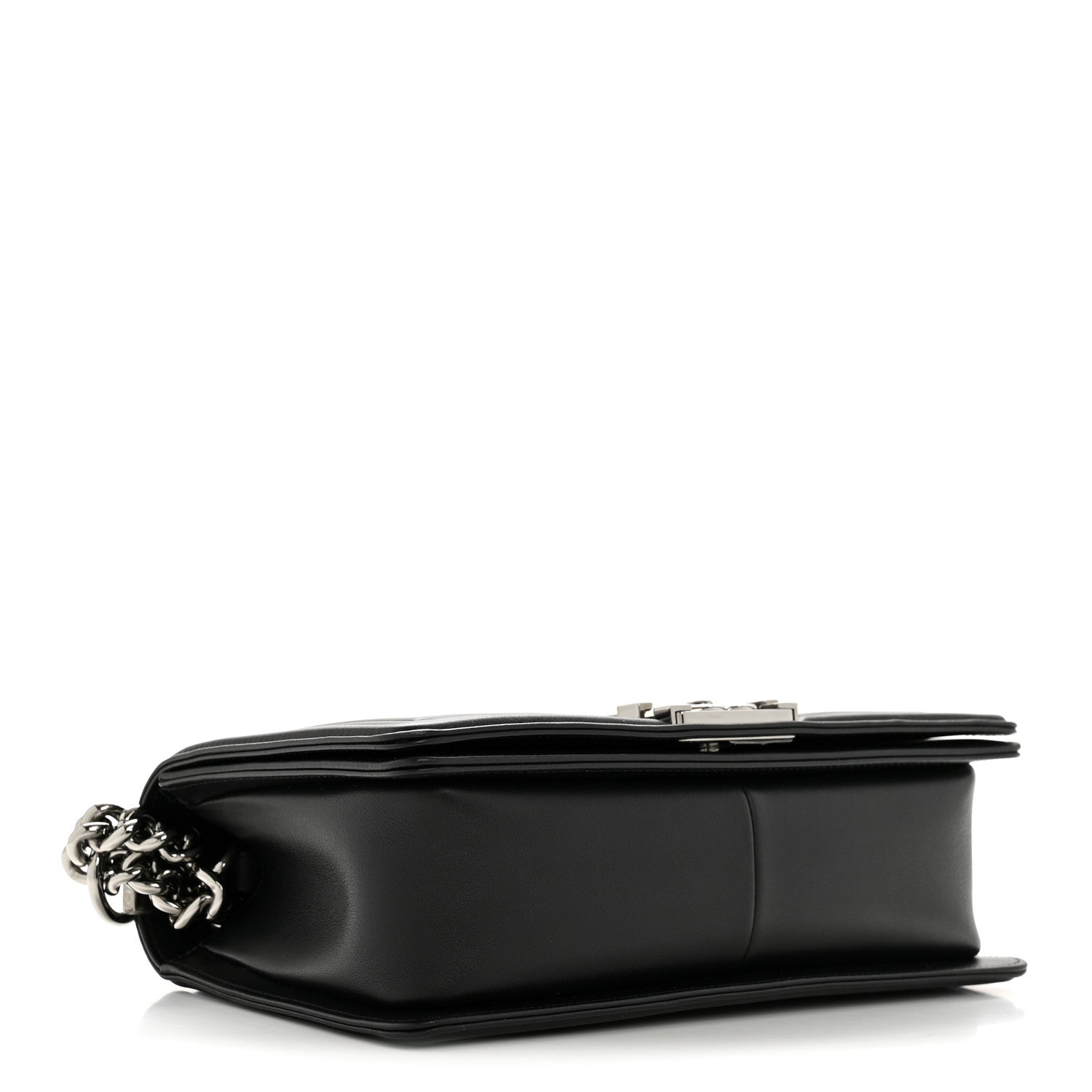 Lambskin Chevron Quilted Medium Boy Flap Black