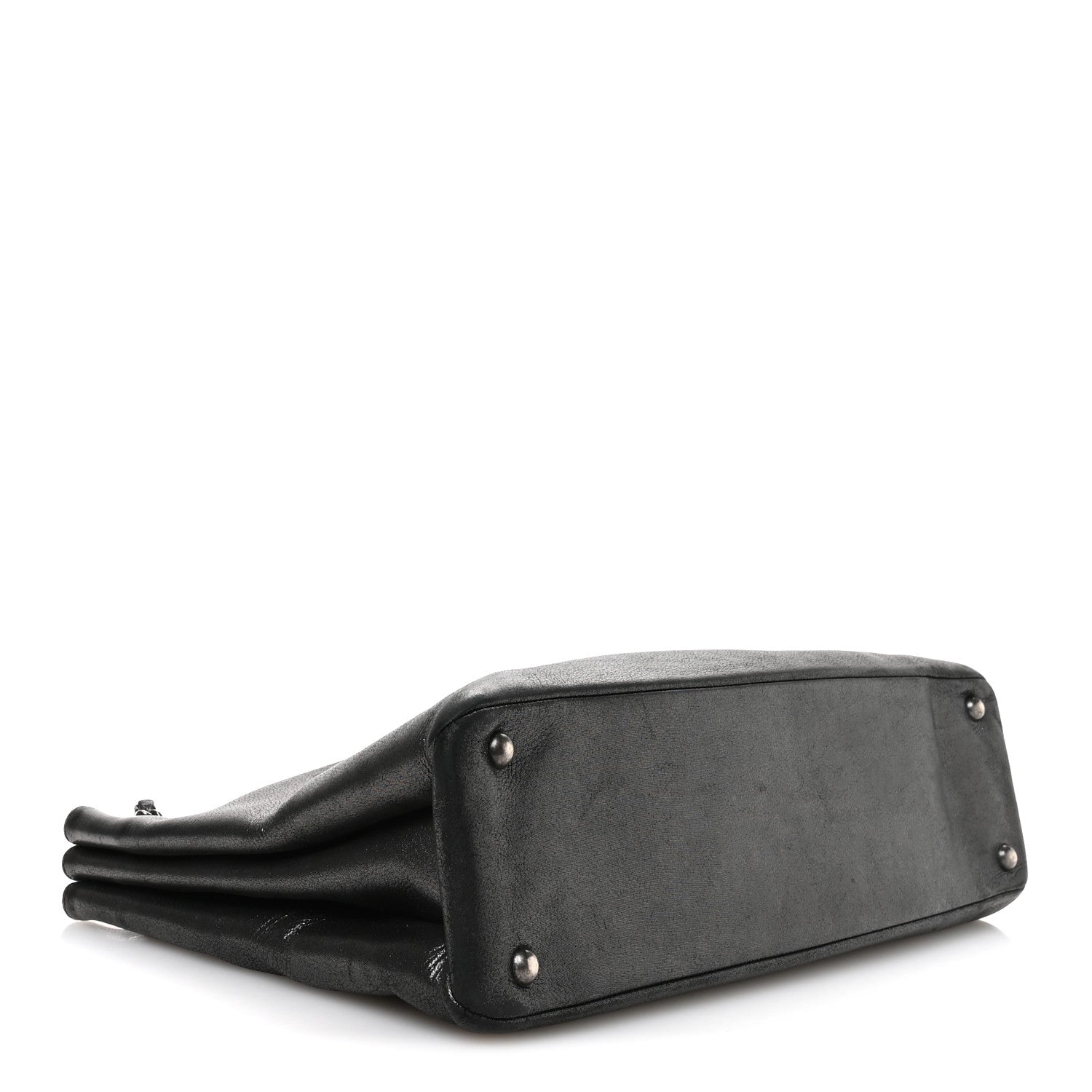 Iridescent Calfskin CC East West Shopping Tote Black