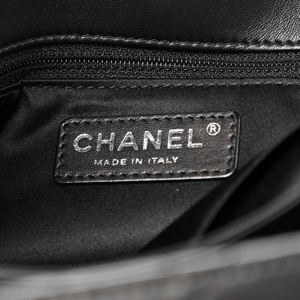 Lambskin Quilted Jumbo Chanel by 4 Flap Black