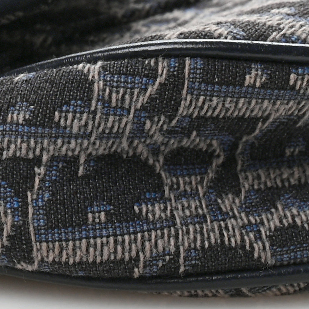 Oblique Mens Saddle Bag Black Blue