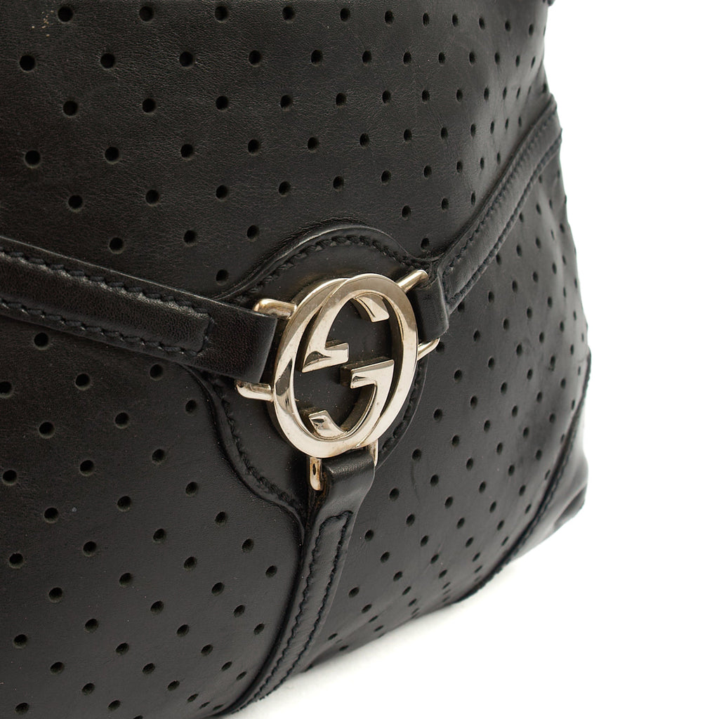 Gucci Top Handle Reins Hobo in Black, Leather
