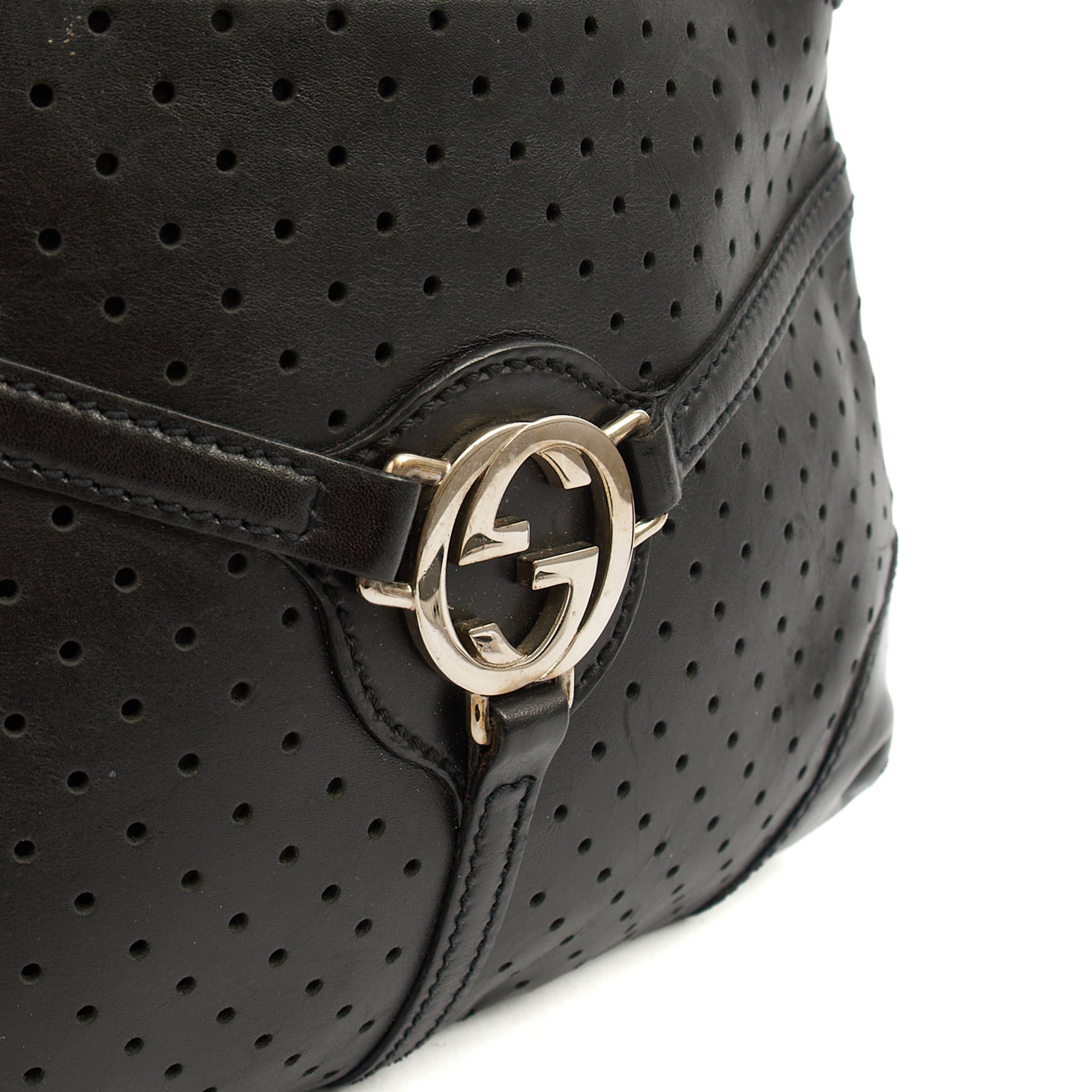 Gucci Top Handle Reins Hobo in Black, Leather