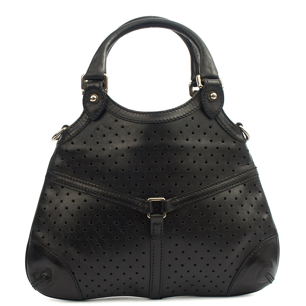 Gucci Top Handle Reins Hobo in Black, Leather