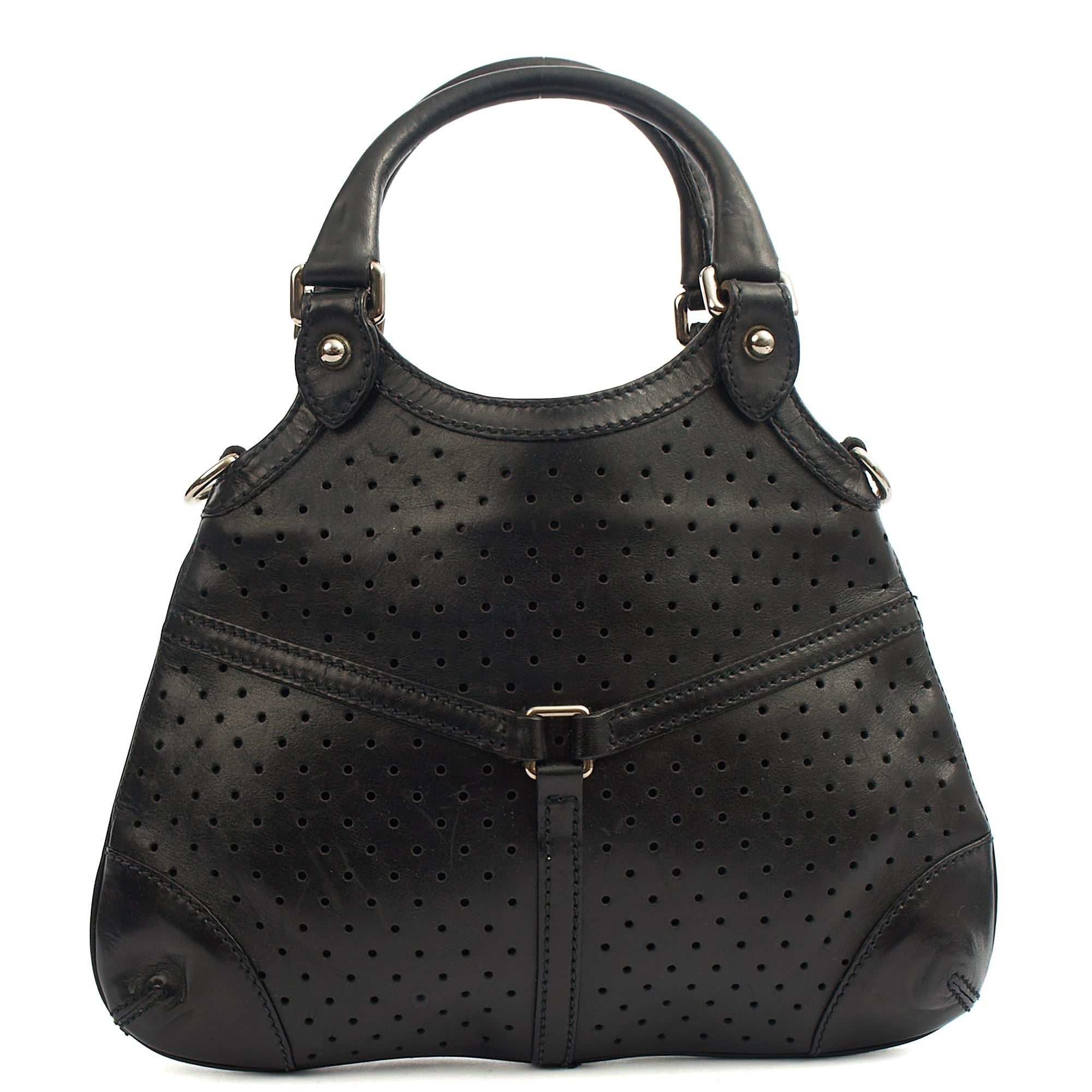 Gucci Top Handle Reins Hobo in Black, Leather
