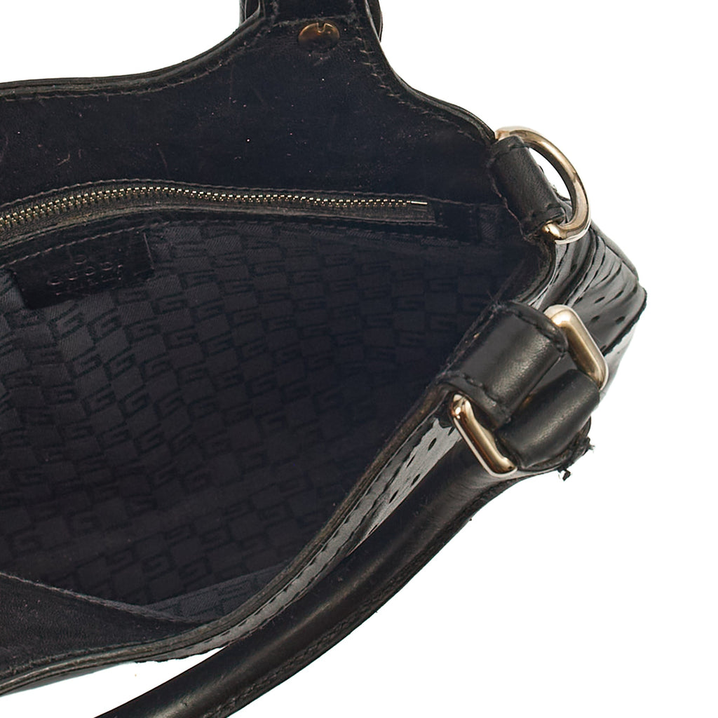 Gucci Top Handle Reins Hobo in Black, Leather