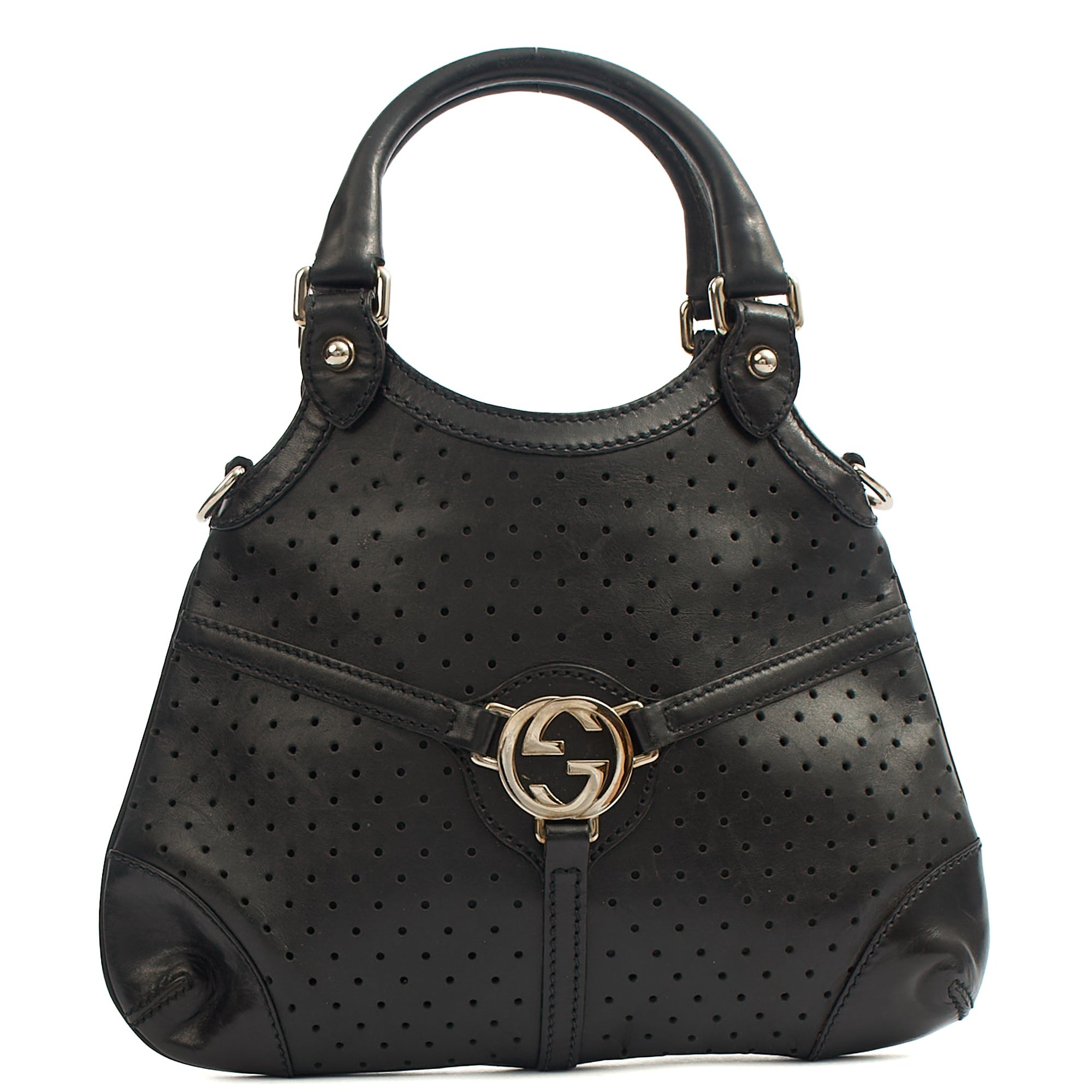 Gucci Top Handle Reins Hobo in Black, Leather
