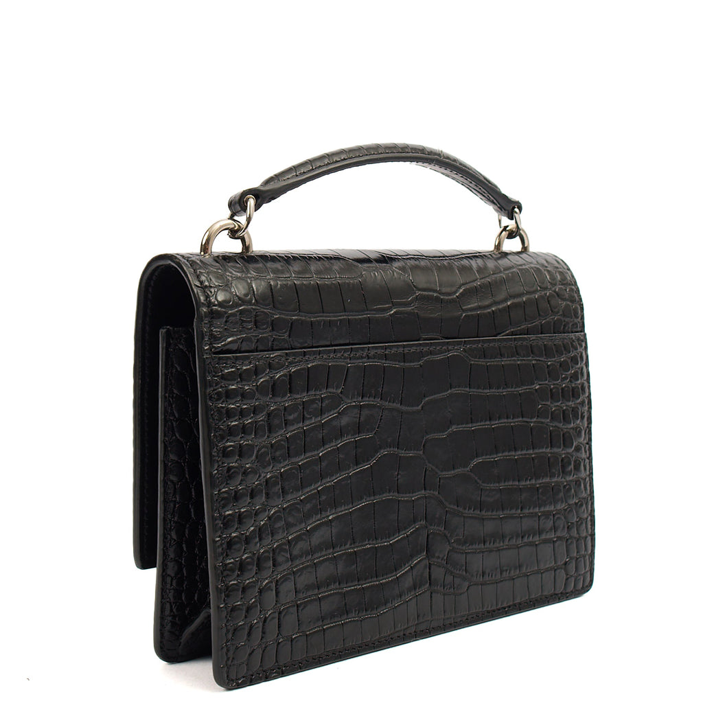 Saint Laurent Cross Body Sunset - Small in Black, Exotic Effect Leather
