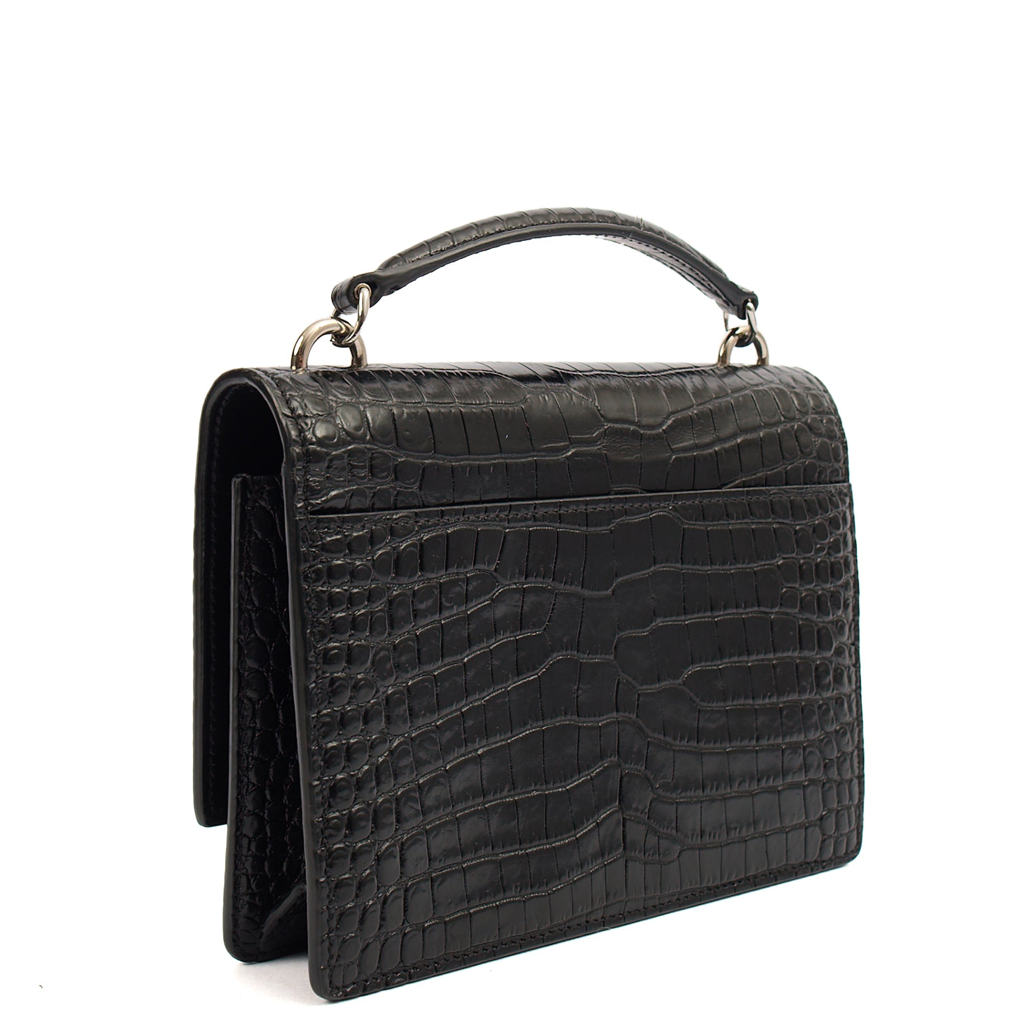 Saint Laurent Cross Body Sunset - Small in Black, Exotic Effect Leather