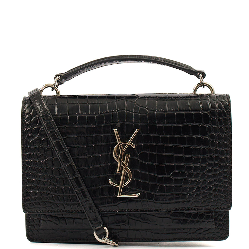 Saint Laurent Cross Body Sunset - Small in Black, Exotic Effect Leather
