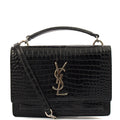 Saint Laurent Cross Body Sunset - Small in Black, Exotic Effect Leather