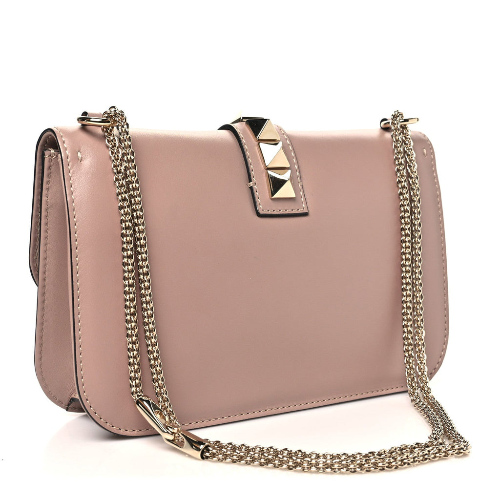 Vitello Medium Glam Lock Rockstud Flap Poudre