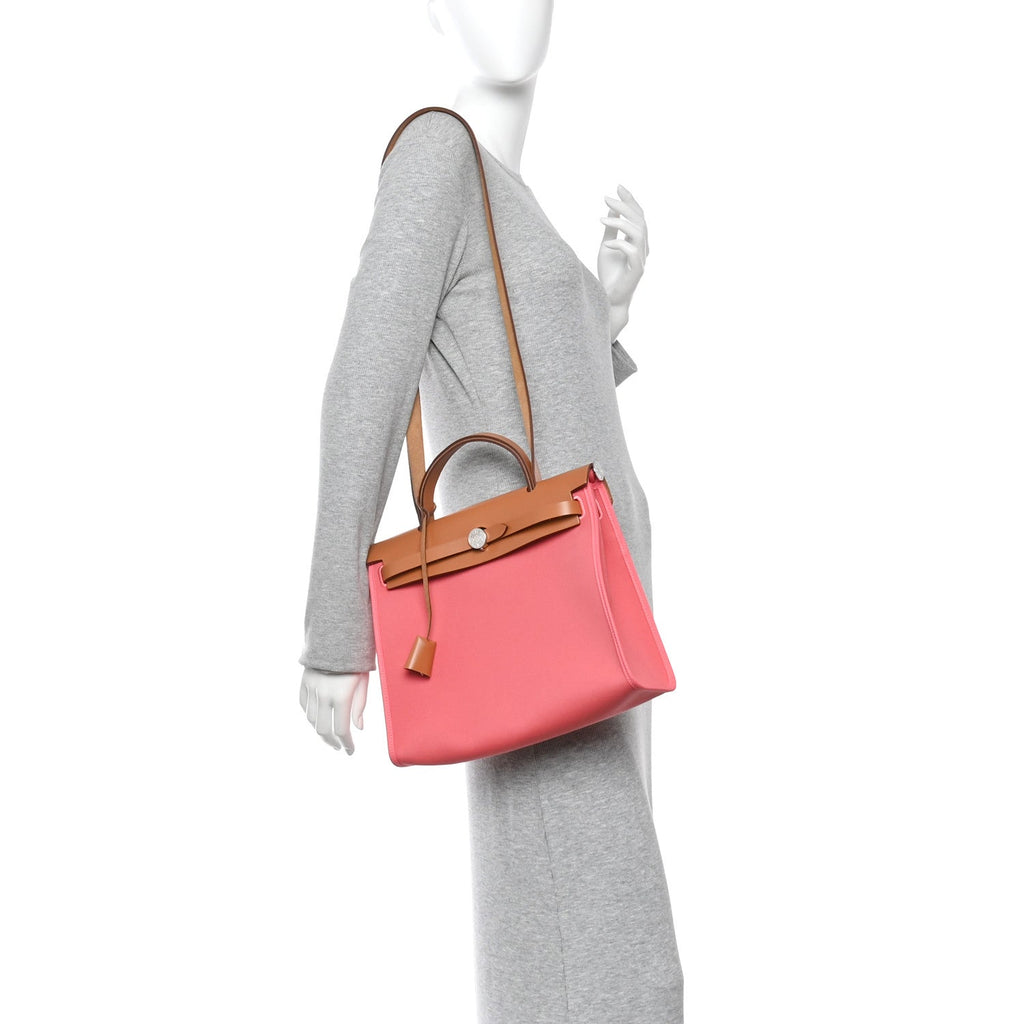 Vache Hunter Toile Herbag Zip 31 PM Rose Azalee Natural