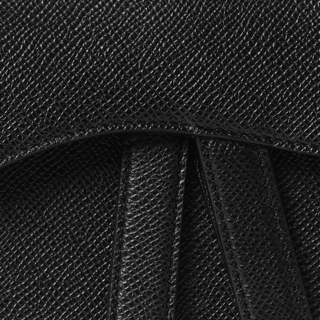 Grained Calfskin Saddle Bag Black
