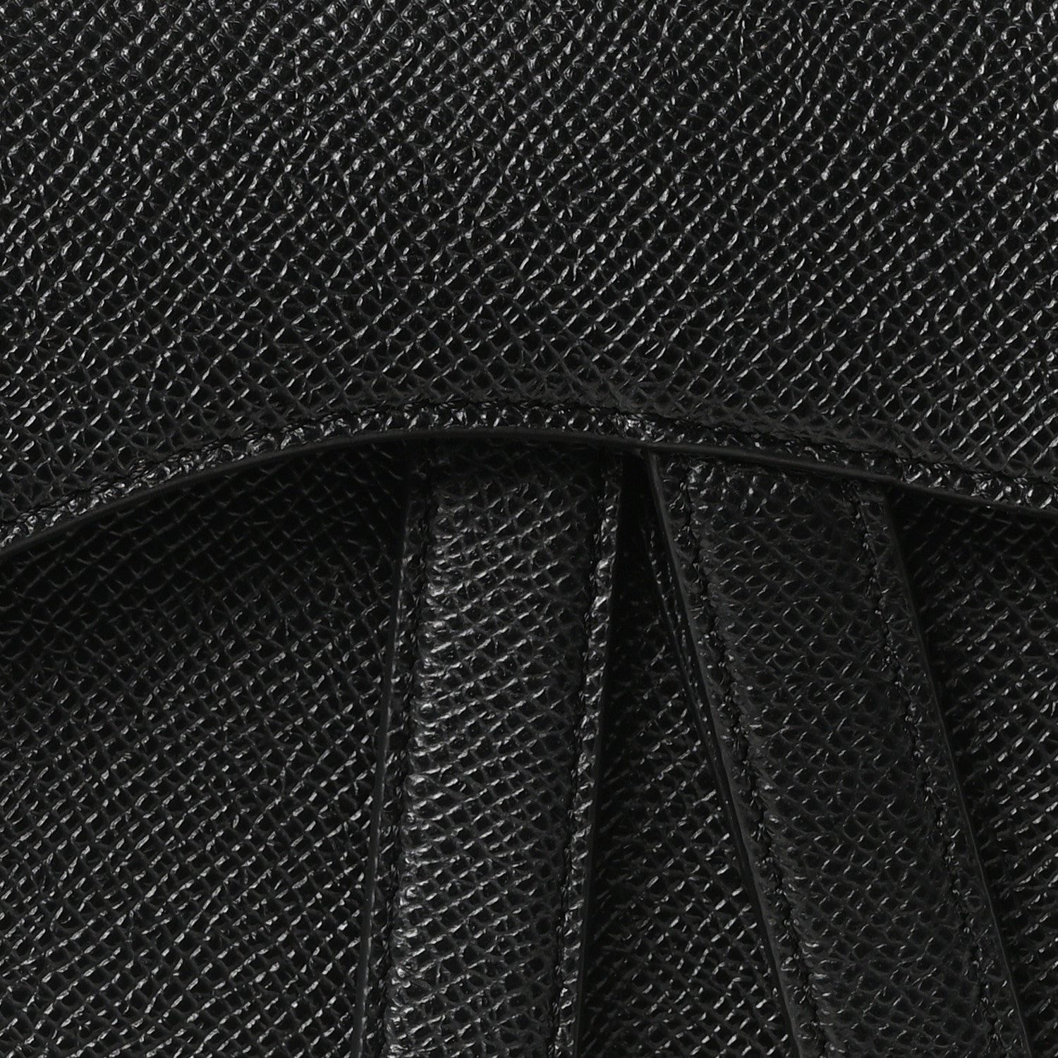 Grained Calfskin Saddle Bag Black