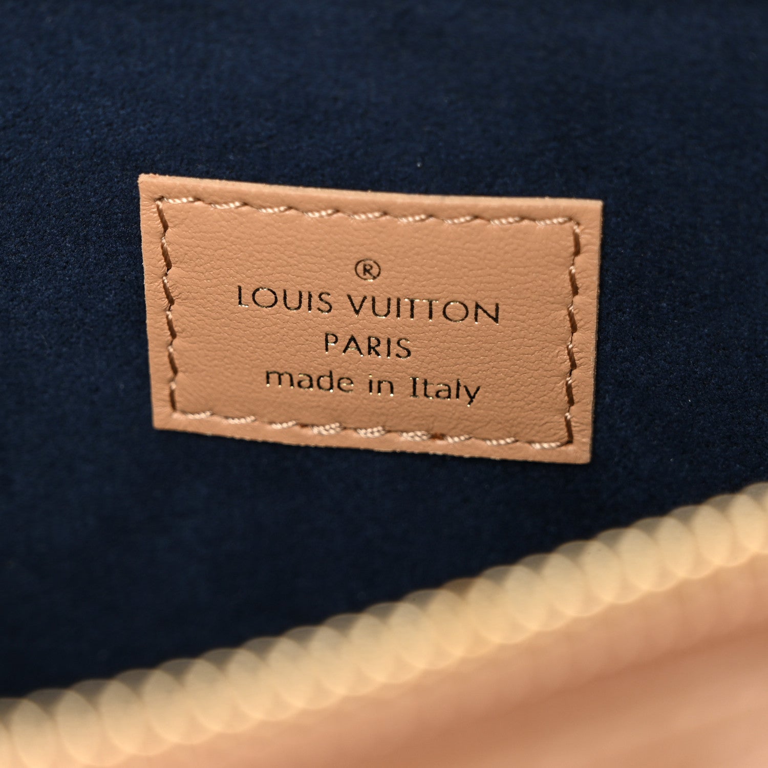 Lambskin Embossed Monogram Coussin PM Camel