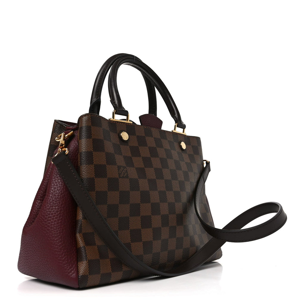 Damier Ebene Cuir Taurillon Brittany Bordeaux