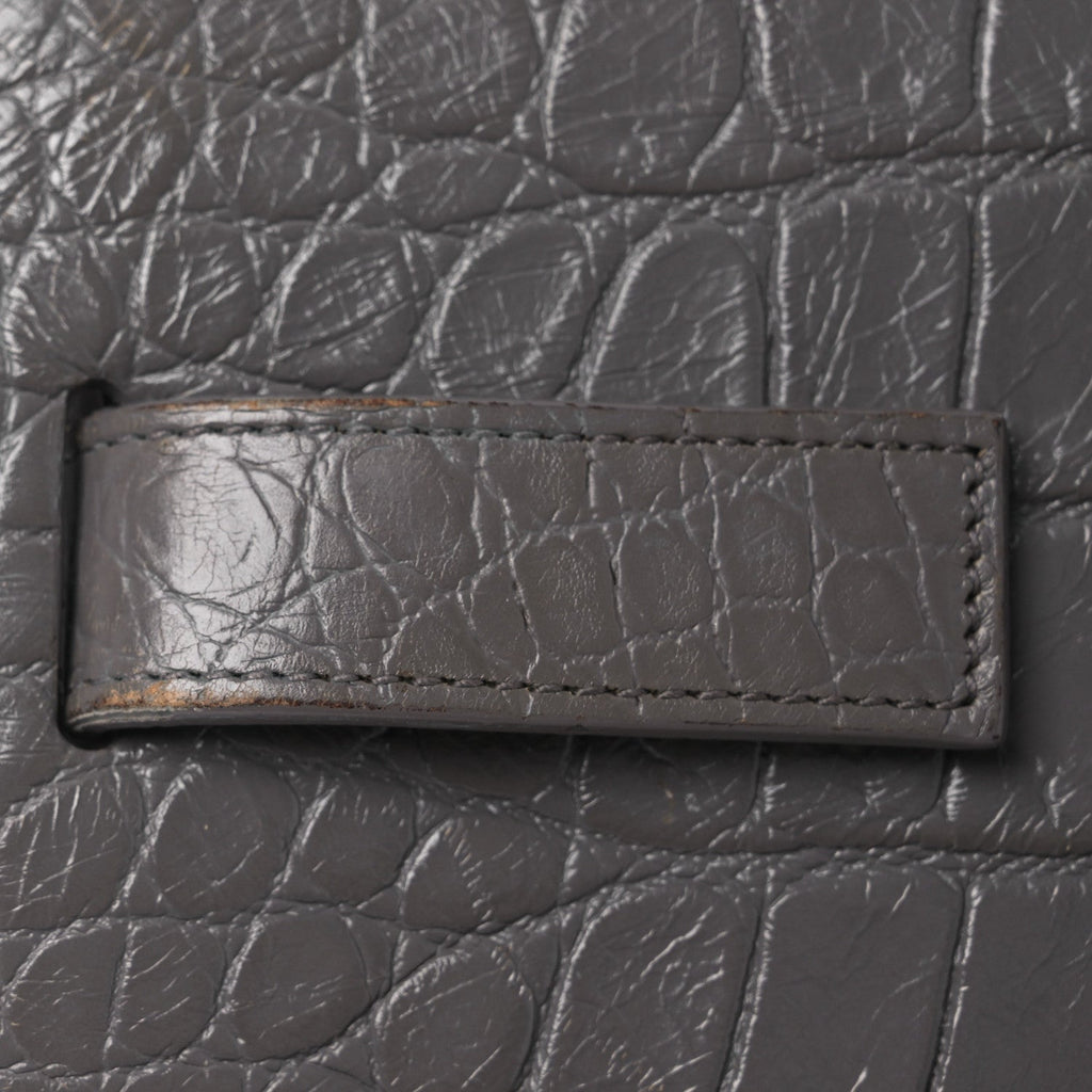 Calfskin Crocodile Embossed Small Sac de Jour Fog