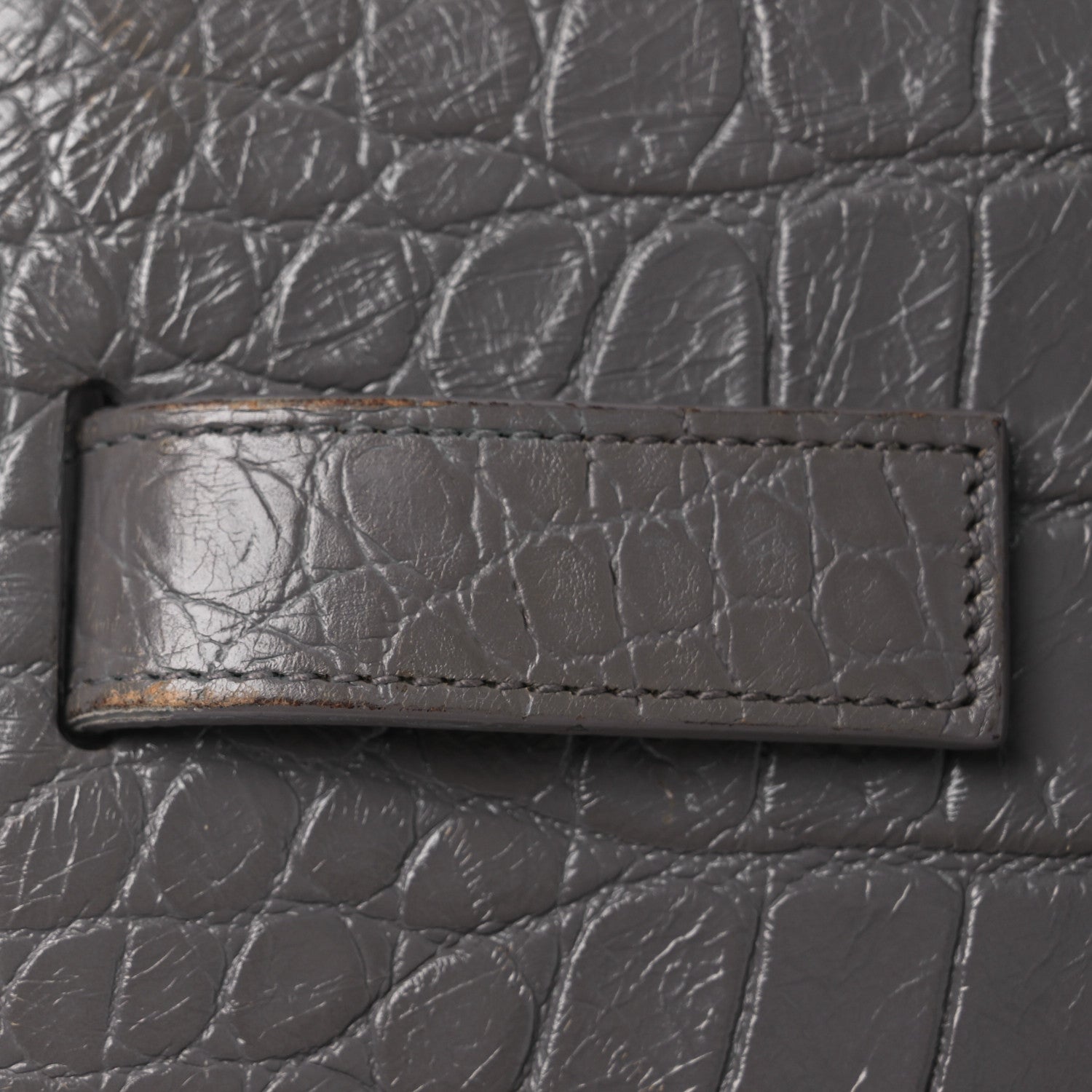 Calfskin Crocodile Embossed Small Sac de Jour Fog