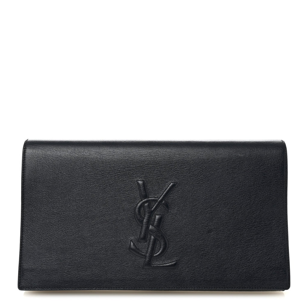 Calfskin Monogram Large Belle De Jour Clutch Navy
