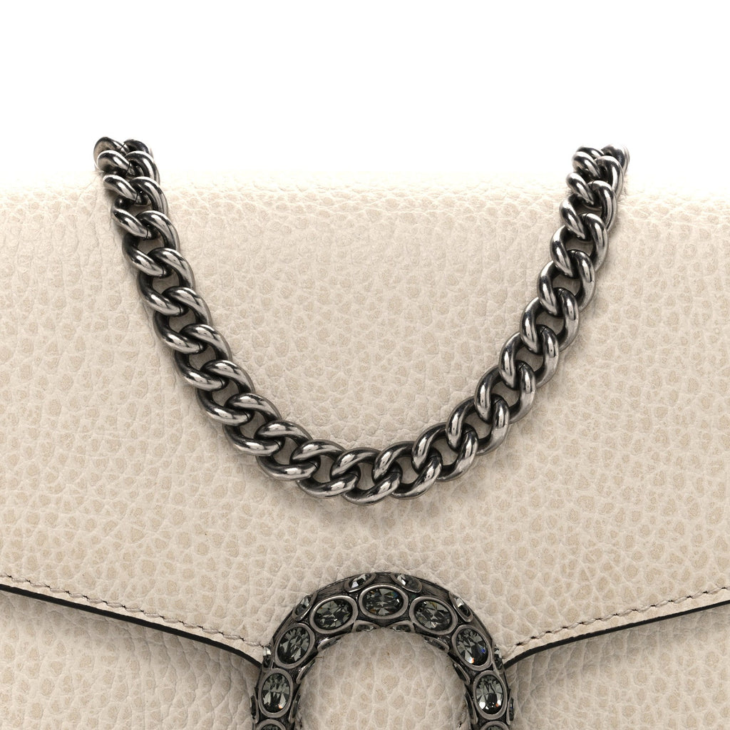 Dollar Calfskin Mini Dionysus Chain Wallet Mystic White