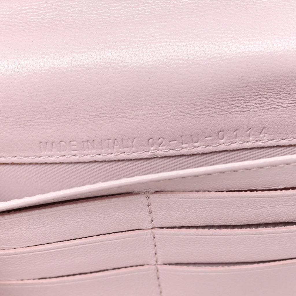 Lambskin Cannage Bi-Color Lady Dior Flap  Holder Black Mauve Pink