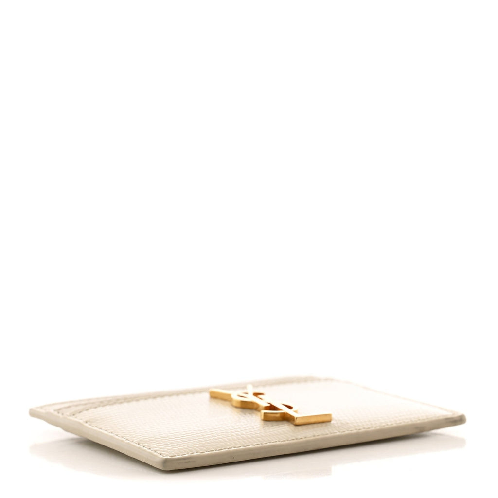Calfskin Crocodile Embossed Monogram Credit  Case Crema Soft
